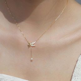 fairy gifts Canada - Chains Gold Fairy Necklace For Women 2022 Fashion Jewelry Accessories Rhinestore Pendant Necklaces Gifts Japanese Korean ElegantChains