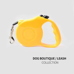 Dog Collars & Leashes Fashion Color Retractable Pet Walking Leash 3-Meters 5-Meters Quick Release For Small Middle Sized Puppy Leads Nylon R