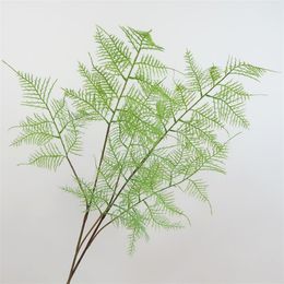 fake ferns Canada - Decorative Flowers & Wreaths Nodic Fake Plastic Green Plants Artificial Asparagus Bamboo Fern Leaves Branch Home Office DeorDecorative