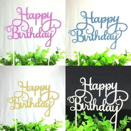 Arrival Cupcake Cake Topper Happy Birthday Flags Kids Party Baking Decoration DIY Decor Supplies Y200618