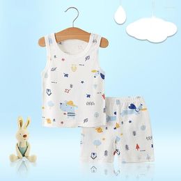 Clothing Sets Baby Boys Clothes Set Summer Toddler Boy Cartoon Animal Casual Tank Top & Shorts Pyjamas Short-Sleeved SuitClothing