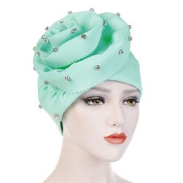 Big Flower Cotton Women Hijabs Islamic Scarf Scarves Lady Hat India Cap Muslim Turban Hats Beanie Hat Hair Accessories