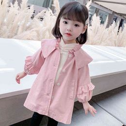 Baby Clothes Spring Autumn Jacket For Girl Windbreaker Children Clothes Lace Cute Kid Girl Jacket Toddler 2-8 Year Outerwear J220718