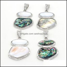 Pendant Necklaces Pendants Jewelry Trendy Natural Mother Of Pearl Shell Exquisite Abalone Shells Dh3Xn