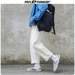 Privathinker Men Spring Straight White Full-length Pants Mens Casual Summer Sweatpants Male Korean Trousers Fashion Bottoms 201128