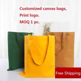 Free Canvas Custom Printed Bag Tote Grocery Reusable Shopping Cart Retail Supermarket Bags Promotional Merchandise Bag1