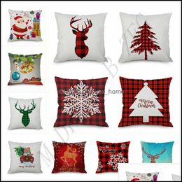 202 Designs Pillow Case Santa Claus Christmas Tree Snowman Elk Colorf Er Home Sofa Car Decor Pillowcase Drop Delivery 2021 Bedding Supplies