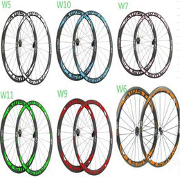 Newest style full carbon firber bike wheels yellow/green/blue/red/pink cycling carbons wheelset front 38mm rear 50mm bicycle wheel made in taiwan