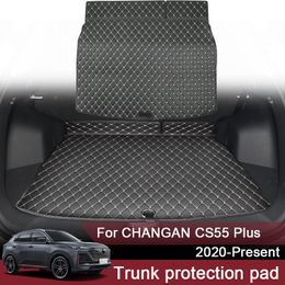 1pc Car Styling Custom Rear Trunk Mat For CHANGAN CS55 Plus 2020-Present Leather Waterproof Auto Cargo Liner Pad Accessory