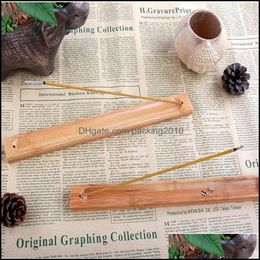 Decorative Objects Figurines Home Accents Decor Garden Incense Sticks Holder Bamboo Natural Plain Wood Stick Ash Catcher Burner Wooden Dec