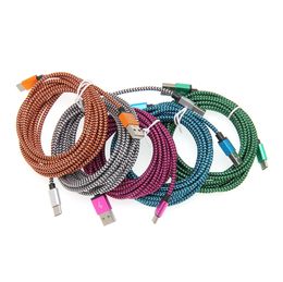 1M 2M 3M 10FT Braided Micro USB Type C Cables Fast Charging For Samsung Xiaomi Type-C Microusb Charger Data Cable Cord