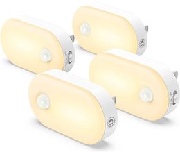 Night Lights 2022 Motion Sensor LED Light Plug In Dimmable Smart Wall Lamp For Baby Kids Bedside Bedroom Corridor