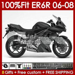 OEM Body Kit For KAWASAKI NINJA 650R ER6 650 R ER 6 F 2006-2008 glossy grey Bodywork 139No.29 650R-ER6F 650-R ER-6F ER6F 06 07 08 ER 6F 2006 2007 2008 Injection mold Fairing