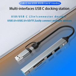 Hubs Docking Station Compact USB 3.0 Type-C Splitter Hub Adapter 5-in-1 Plug Play StationUSB