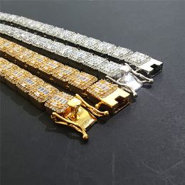 Hotsale Mens Bling Chains 10mm 16-24inch Gold Silver CZ Tennis Chain Necklace Bracelet for Men Women Hip Hop Chains