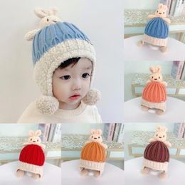 Caps & Hats Children Knitted Hat Baby Toddler Beanie Cartoon Girl Boy Autumn Winter Warm Kids Accessories 0 To 2 YearsCaps CapsCaps