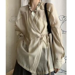 Women's Blouses & Shirts Vintage Oversized Women's Blouse Harajuku Japanese Kimono Female Chic Aesthetic Asymmetrical Top CasaulWomen's