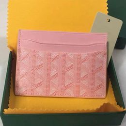 Porta carte di design di lusso Mini portafoglio da uomo Portamonete rosa da donna Porta passaporto in pelle rosa Porta carte di credito bifacciali verdi Mini portafoglio con scatola
