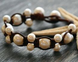 Beaded Strands Classic Pearl Bracelet Handmade Bohemia Freshwater Pearls String Knotted Birthday Holiday Gift JewelryBeaded Lars22