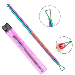 Nail Art Pusher Dead Skin Remover Stick Stainless Steel Tweezers UV Gel Nails Cutter Removers Nail tool engineer tool