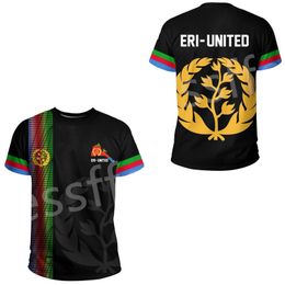 Tessffel Africa Country Eritrea Lion Colorful Retro 3DPrint Men Women Summer Casual Funny Short Sleeves T Shirts Streetwear A4 220623