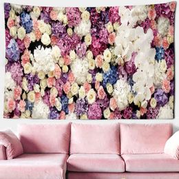 Bohemian Floral Carpet Wall Hanging Botanical Celestial Tapestry Hippie Carpets Dorm Decor J220804