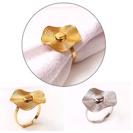 gold serviette rings Australia - Gold Hat Napkin Rings Serviette Buckle Silver Round Holder Wedding Hotel Table Dinner D77548