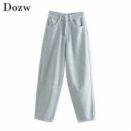 Vintage Denim Women Jeans Casual Harem Pants Scratched Bottoms Fashion Loose Trousers Streewear High Waist Mom 210515