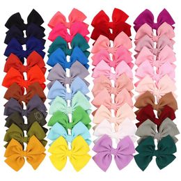 40 Colours Hair Clips for Baby Girls Bow Barrettes Kids Solid Colour Princess Safety Whole Wrapped Hairpins Toddler Children Bowknot Headwear Hair Accessories