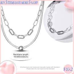 Chains Original 925 Sterling Silver O Chain Necklace Fit ME Charm Bead Series Sturdy For Women High Quality Jewellery GiftsChains ChainsChains