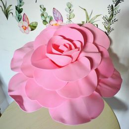 large christmas wreath UK - Decorative Flowers & Wreaths Large 40cm 50cm Christmas Decor Artificial Rose Flower Wall Hang Fake Wedding Home Decoration Pink Green