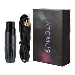Motor tattoo machine with hook wire 1pc mini hollow cup motor LED light-emitting RCA interface electroplating aluminum alloy short pen