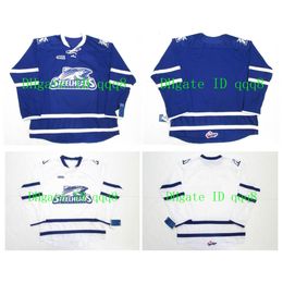 OHL MISSISSAUGA STEELHEADS Jerseys Blue White Custom Any Name Number Stitching Custom Hockey Jerseys