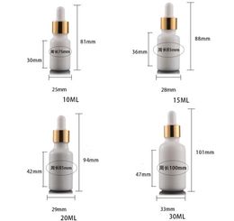 500pcs White Porcelain Essential Oil Perfume Bottles e Liquid Bottles Reagent Dropper Aromatherapy Bottle 5ml-100ml Wholesale SN4308