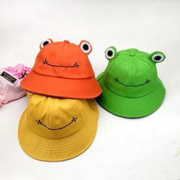 Beanie/Skull Caps 2022 Fashion Bucket Hat Summer Fisherman Cute UV Protection Women Outdoor Cotton Travel Frog Design Gift Chur22