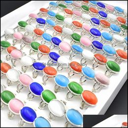 Band Rings Jewellery 24Pieces/Lot Mix Vintage Ring For Women Men Fashion Acrylic Wholesale Drop Delivery 2021 Dhkp4