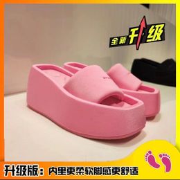 2022 New design women fashion thick bottom wedge slippers sandals lady's casual outdoor summer black soft slides shoes girls sexy pink wedges size 35-40 No Box #H37
