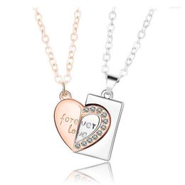 Pendant Necklaces Fashion Love Stitching Couple Necklace A Pair Of Simple Male And Female Student Girlfriends Clavicle Chain GiftPendant Sid