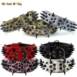 20 PiecesLot New Arrival Strong Leather Studded Sharp Black Spikes Medium Pet Products Supplier Big Dog Collar 201030
