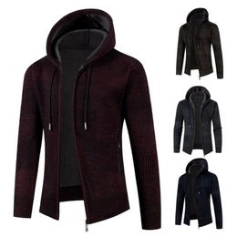 Men's Jackets Men Coat Plain Thicken Hooded Soft Winter Jacket For Daily WearMen's