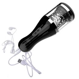 7 Speed Rotation Electric Male Masturbator Moan Voice Masturbation Cup Adult sexy Vagina Anal Pussy Toys for Men Vibrator For