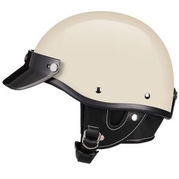 Motorcycle Helmets For Adults Moto Bike Helmet Motocross Motorbike Helm DOT Retro Scooter Half FaceMotorcycle