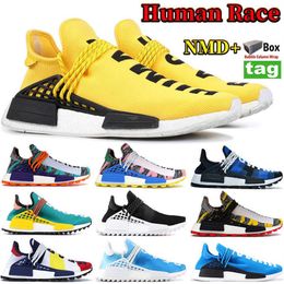 pharrell sneakers UK - 2022 NMD Human race running shoes PW HU Pharrell yellow Solar Pack Red Orange BBC Multi-Color blue plaid sneakers men women traine231S