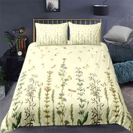 Vibrant Botanical Floral Duvet Cover Twin Size Lotus Flower Leaves Bedding Set Soft Tropical Palm Tree Quilt Pillowcases