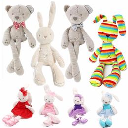 Baby Soft Brinquedos Plush Rabbit Bunny Bear Sleeping Mate Stuffed Plush Animals Toys 220815