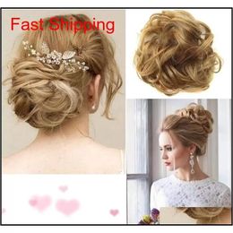 Pony Tail Hair Extension Bun Scrunchie Elastic Wave Curly Synthetic Hairpieces Wrap For Hair Bun Chignon comecase