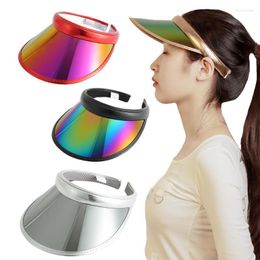 Berets Pack Sun Visor Hats Clip-on UV Protection UPF Reflection Colourful Sport Outdoor Transparent Party Golf Clear Iridescent CapBerets Dav