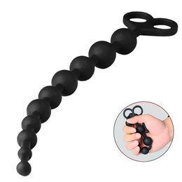 34cm silicone long small anal beads balls butt plug dildo male prostate massager sexy toys for woman beginer gays/coupl