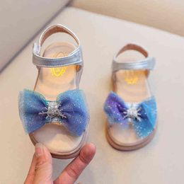 Girls Sandals Summer Kids Fashion Princess Shoes Children's Soft-soled Sandals with Bow Cute Casual Shoes G220418