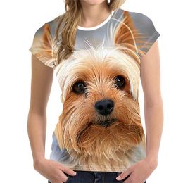 Women's T-Shirt Fashion Cute Cotton T Shirt Dog 3D Print Ladies Girl Animal Harajuku O Neck Short Sleeve Summer TopWomen's